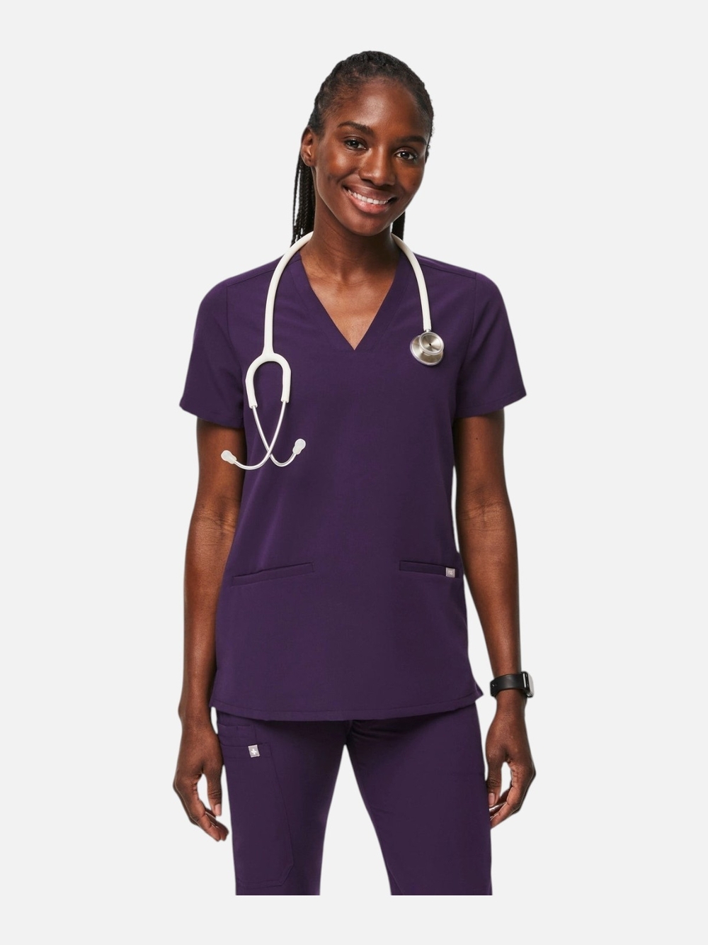 Figs Purple Jam Casma Scrub Top
